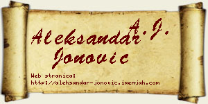 Aleksandar Jonović vizit kartica